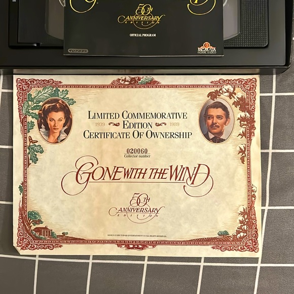 Gone With The Wind 50th Anniversary Edition VHS set w/ Owner Certificate - Picture 2 of 4